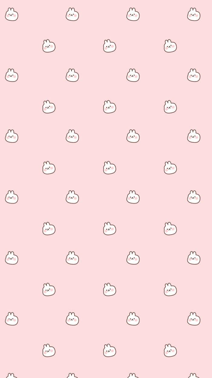 Pink Kawaii Bunny Seamless Pattern