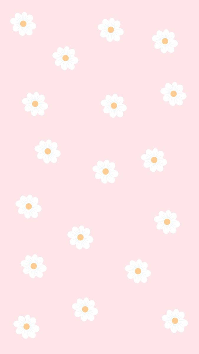 Pink Kawaii Flower Seamless Pattern