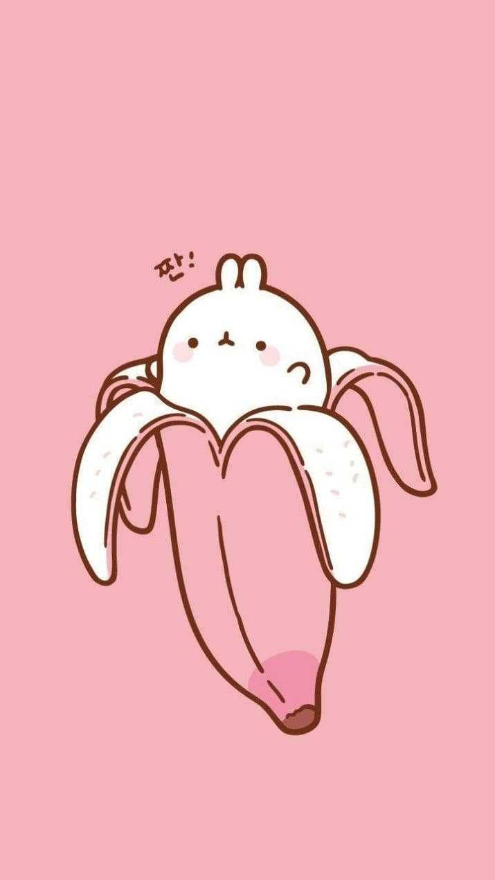 Pinkeskawaii Molang Banane Wallpaper