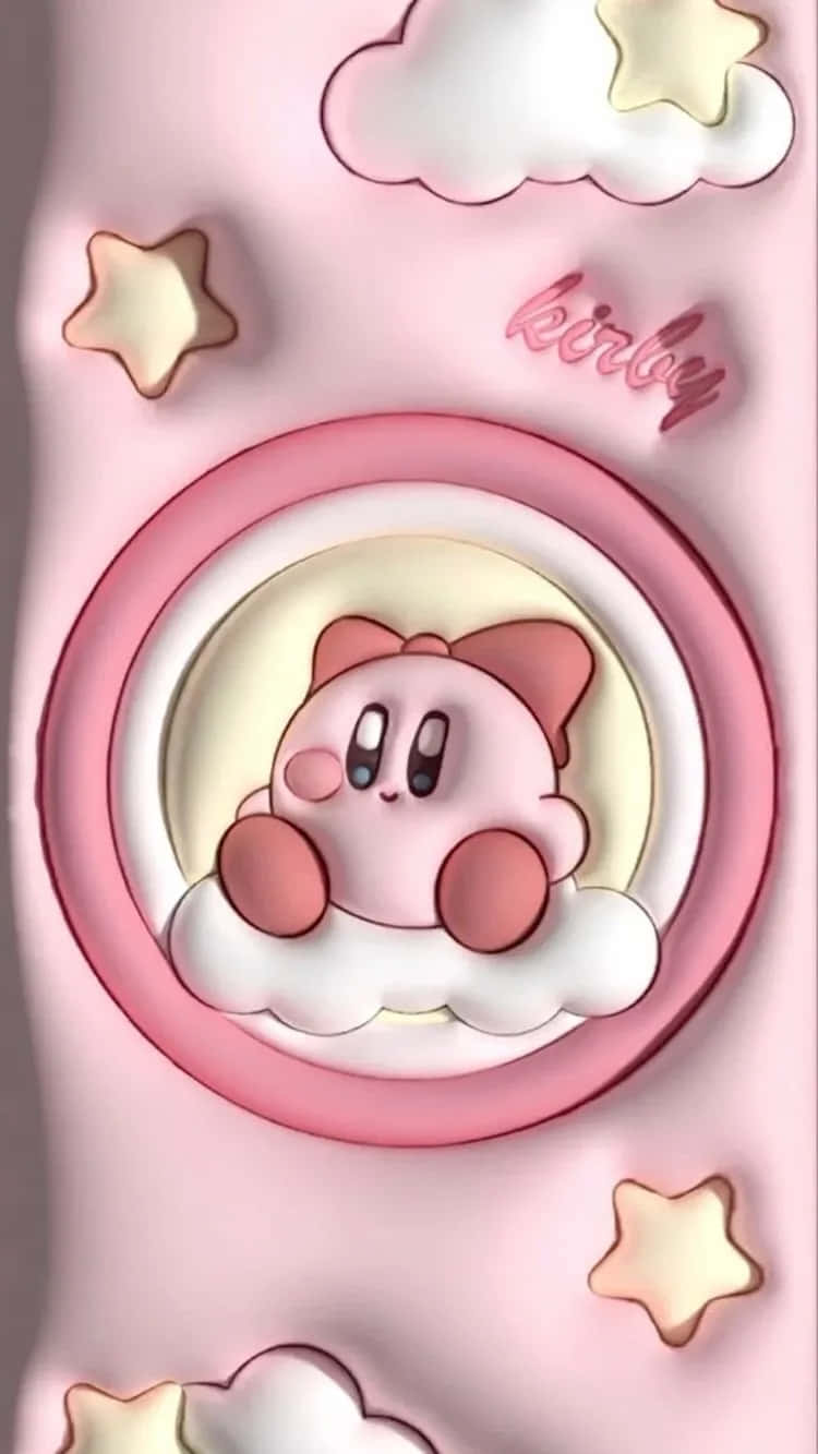 Pink Kirby3 D Aesthetic Wallpaper