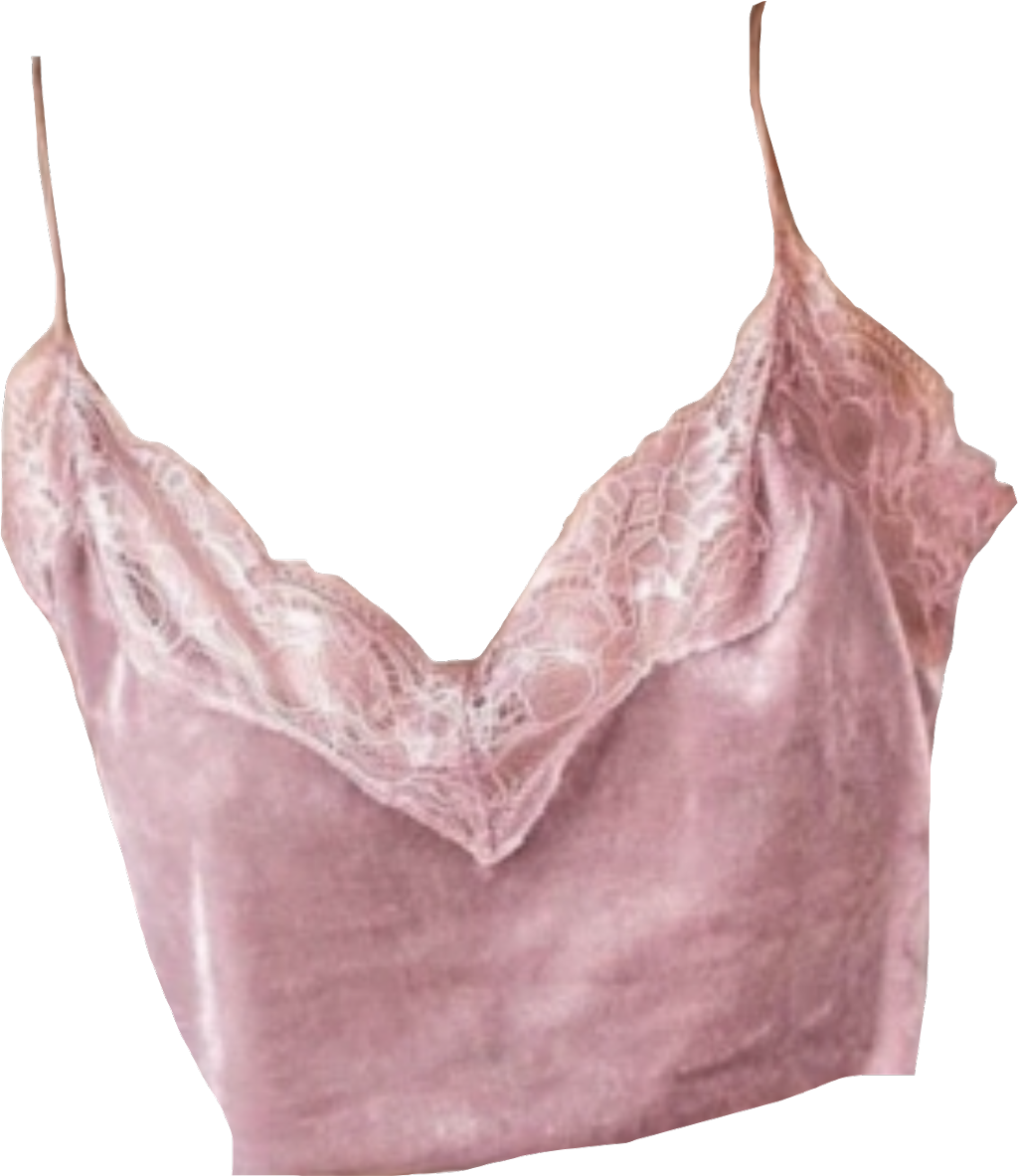 Pink Lace Trimmed Satin Crop Top PNG