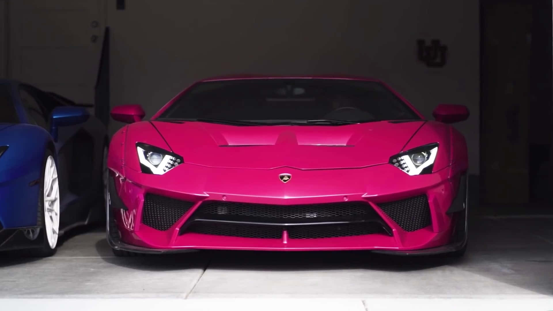 Pink Lamborghini Aventador Front View Wallpaper