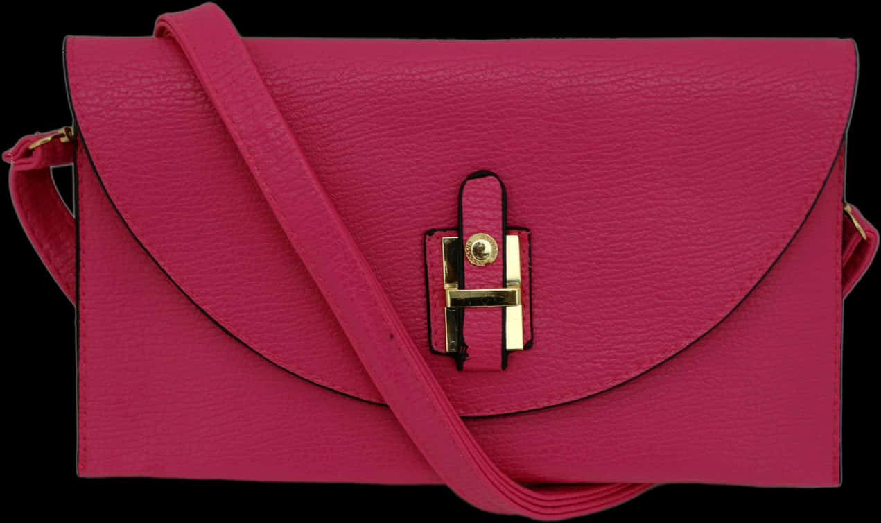 Pink Leather Crossbody Bag PNG