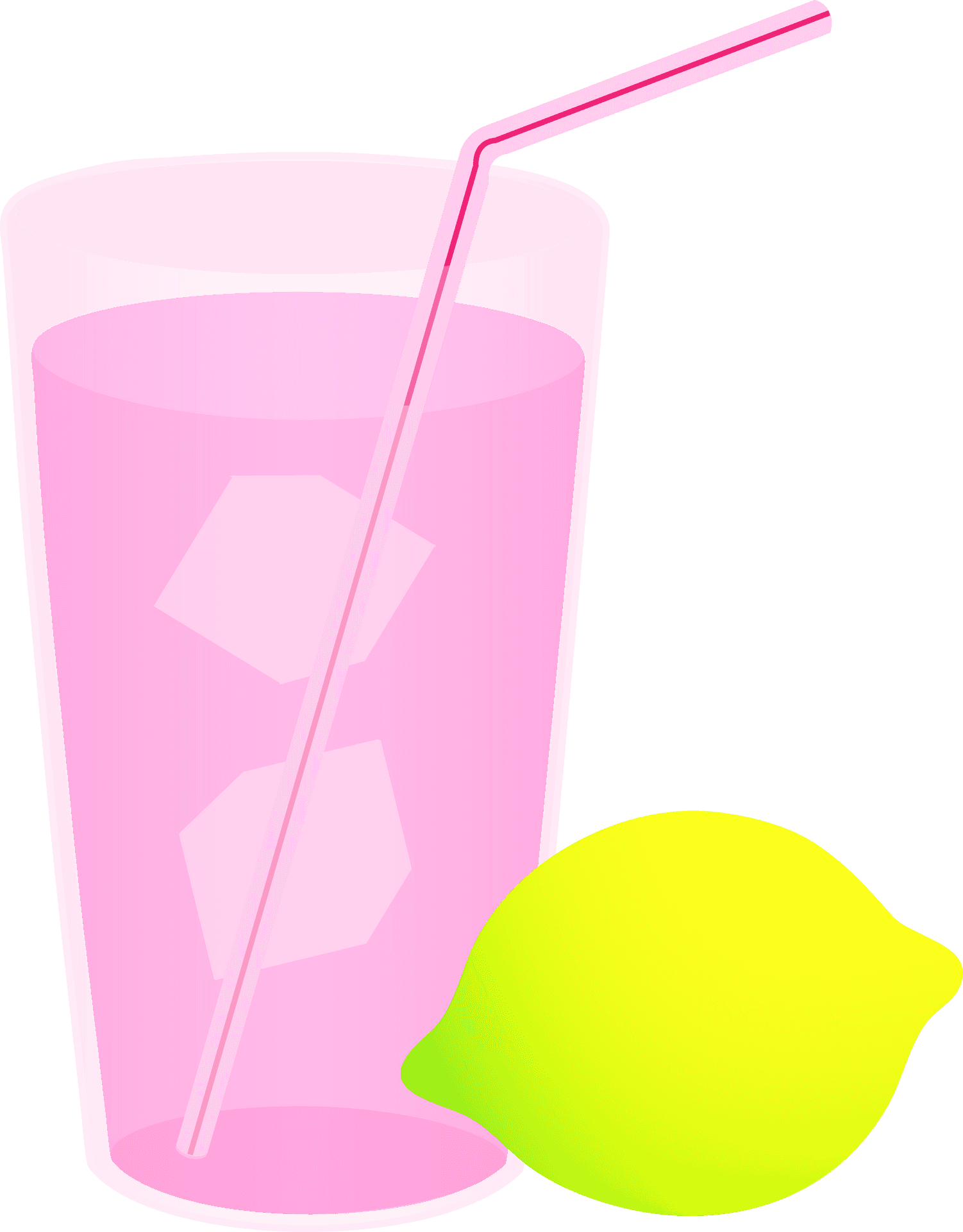 Pink Lemonade Glass With Lemon PNG