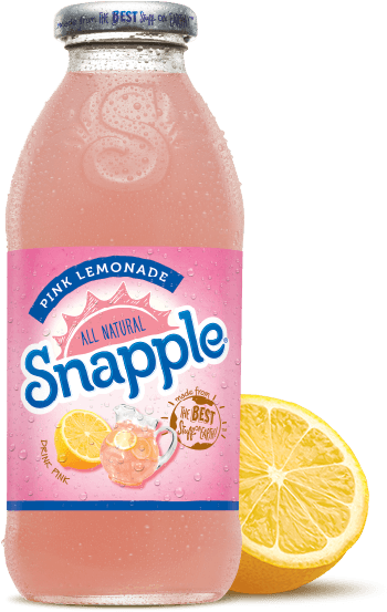 Pink Lemonade Snapple Bottlewith Lemon Slice PNG