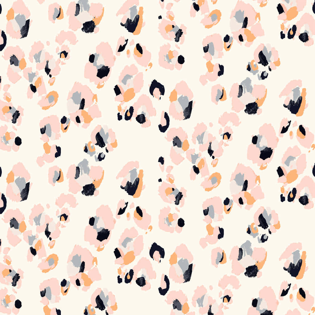 A Pink And Black Leopard Print Pattern Wallpaper