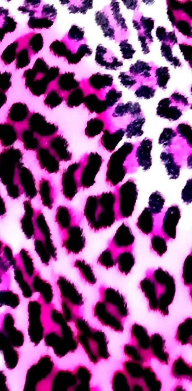 Bold, Fashionable Pink Leopard Print Wallpaper