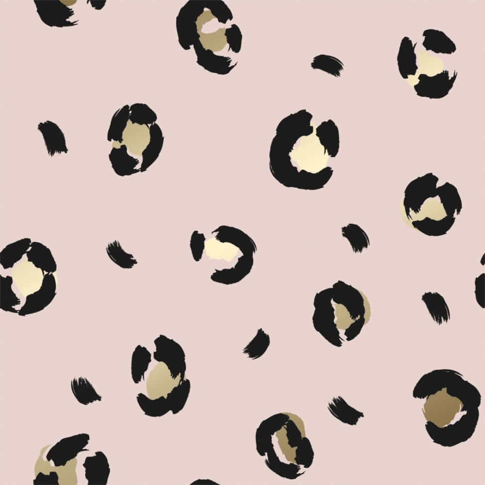 Leopard Print Pattern On A Pink Background Wallpaper