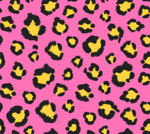 Leopard Print Pattern On Pink Background Wallpaper