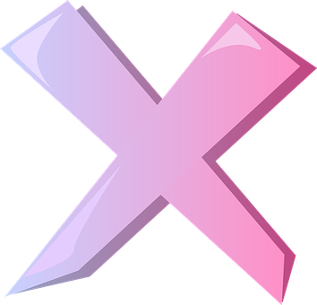 Pink Letter X Graphic PNG