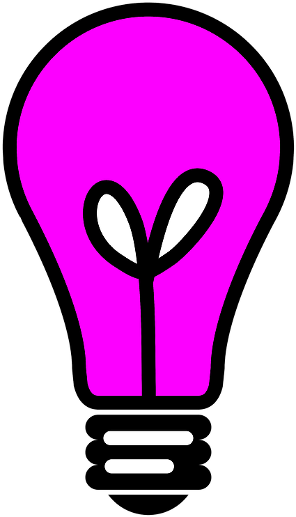 Pink Lightbulb Graphic PNG