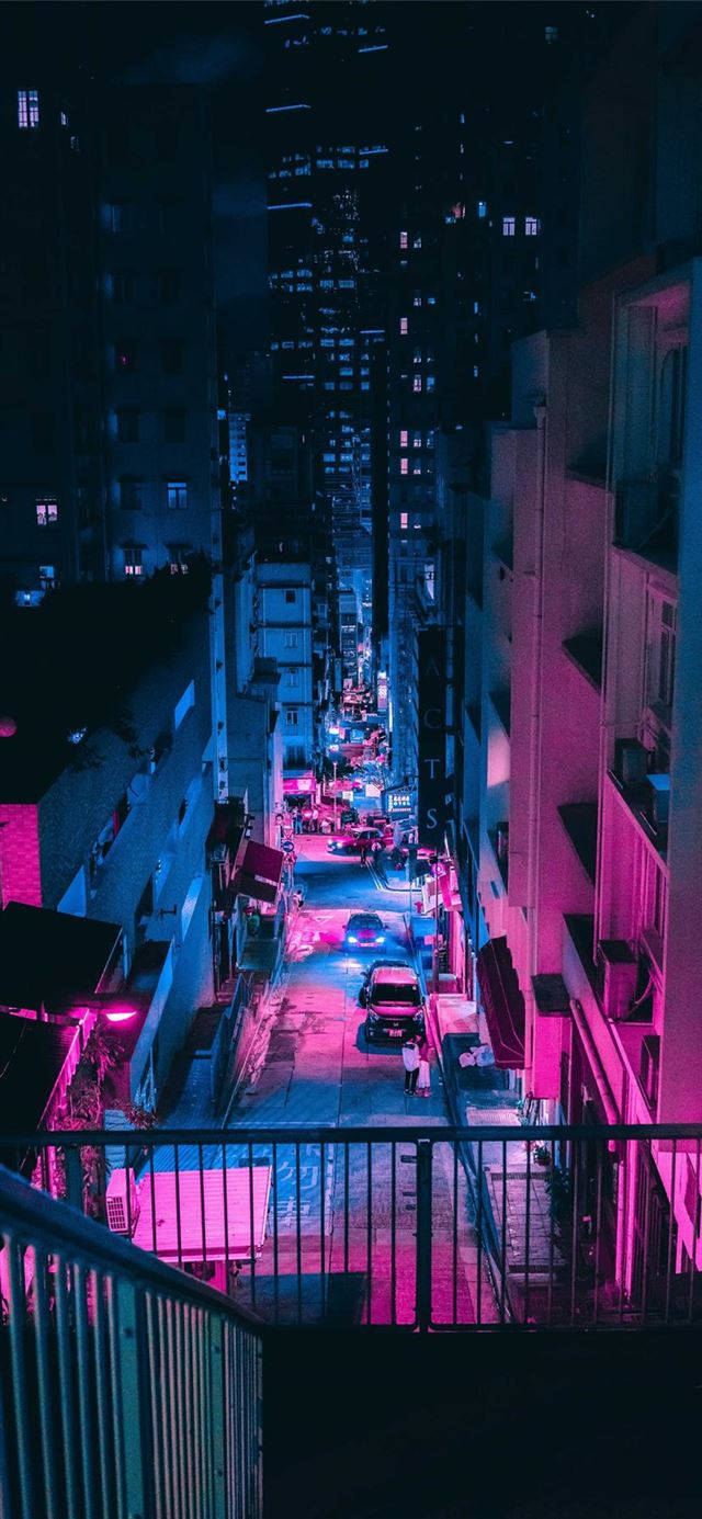 Pink Lights City Night Iphone 11 Background
