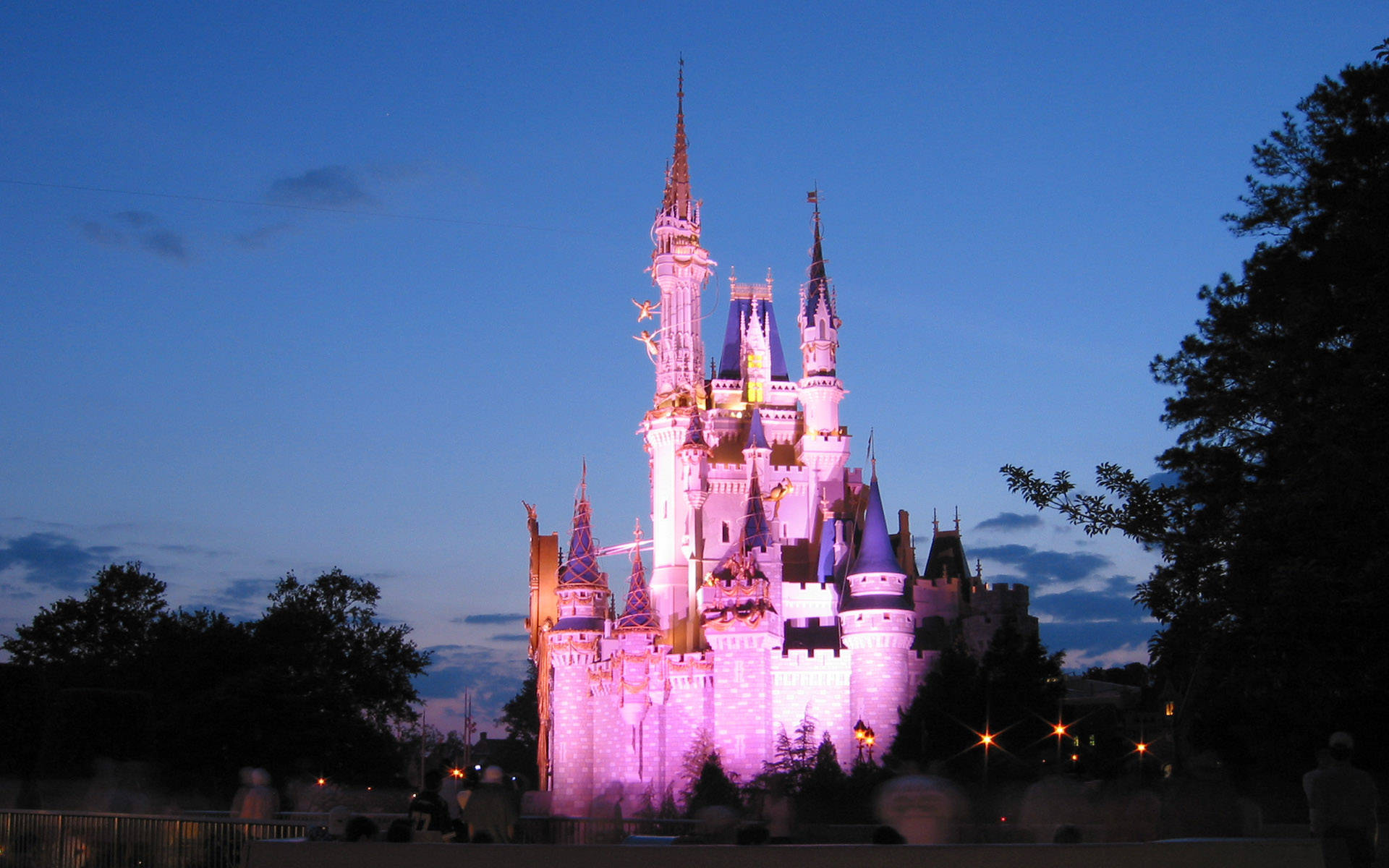 Pink Lights Walt Disney World Desktop Background