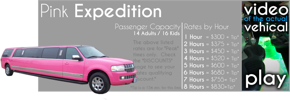 Pink Limousine Expedition Rental Details PNG