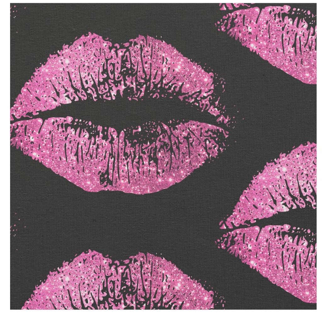 Caption: Sensual Pink Lips Close-up Wallpaper
