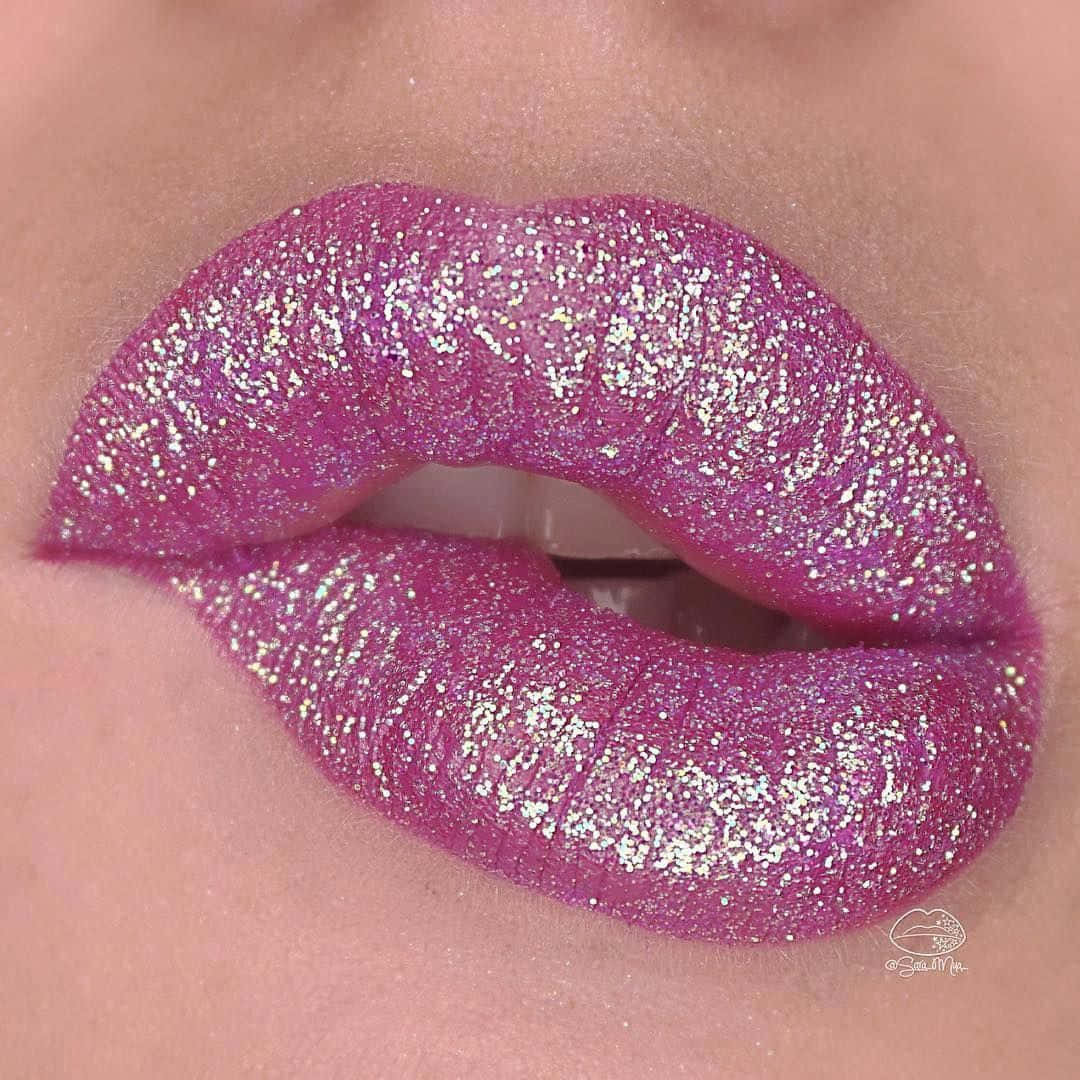 Captivating Pink Lips Close-up Wallpaper