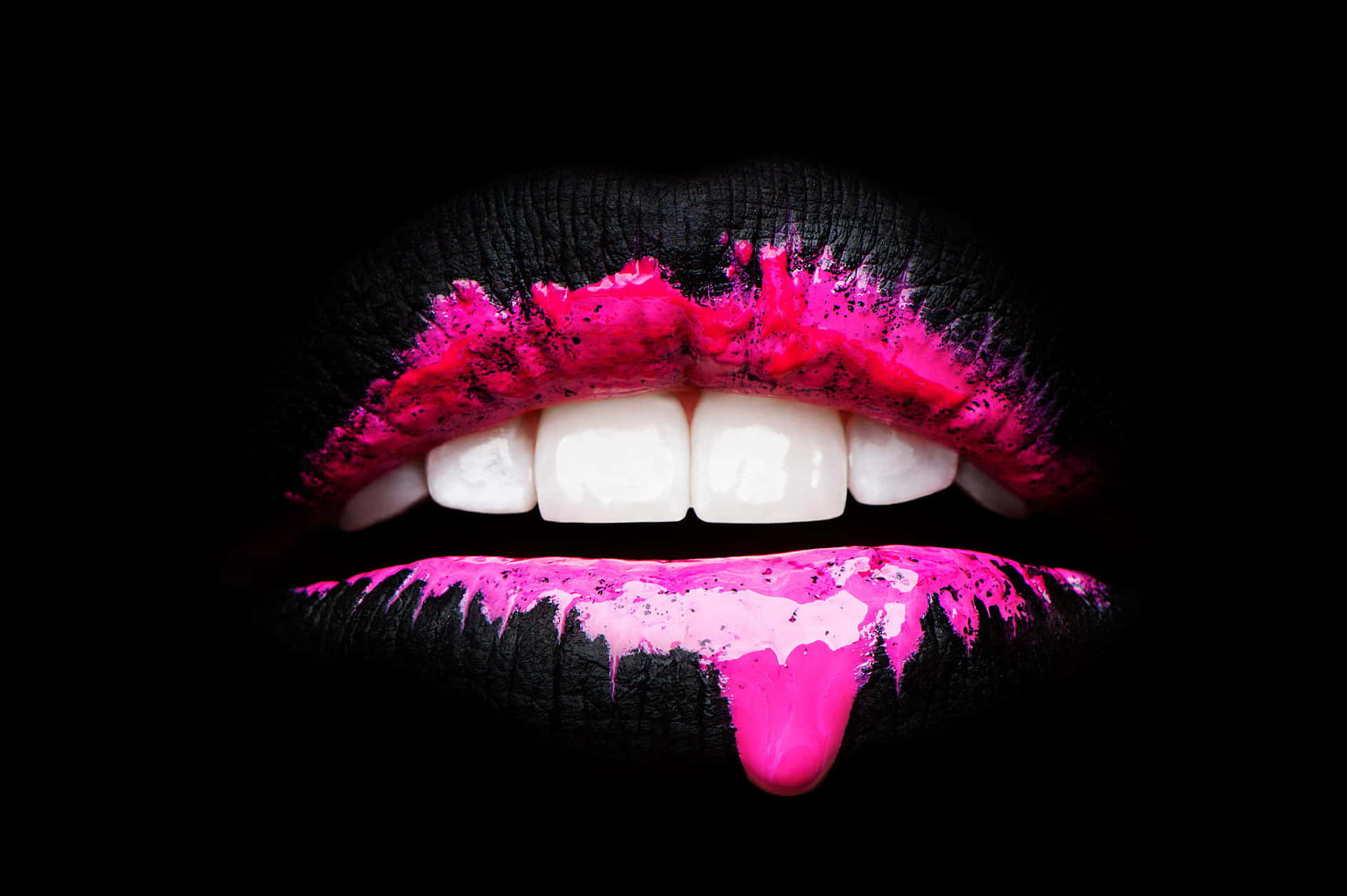 Captivating Pink Lips Up Close Wallpaper