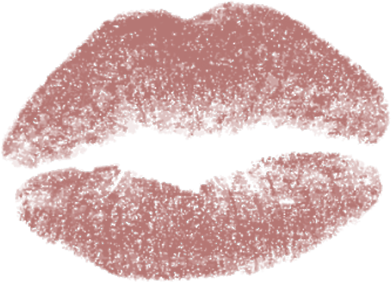 Pink Lips Arton Blue Background PNG