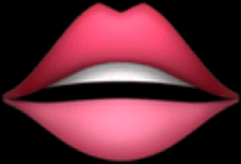Pink Lips Emoji Blur Background PNG