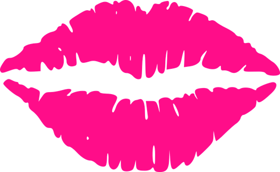 Pink Lips Silhouette Graphic PNG