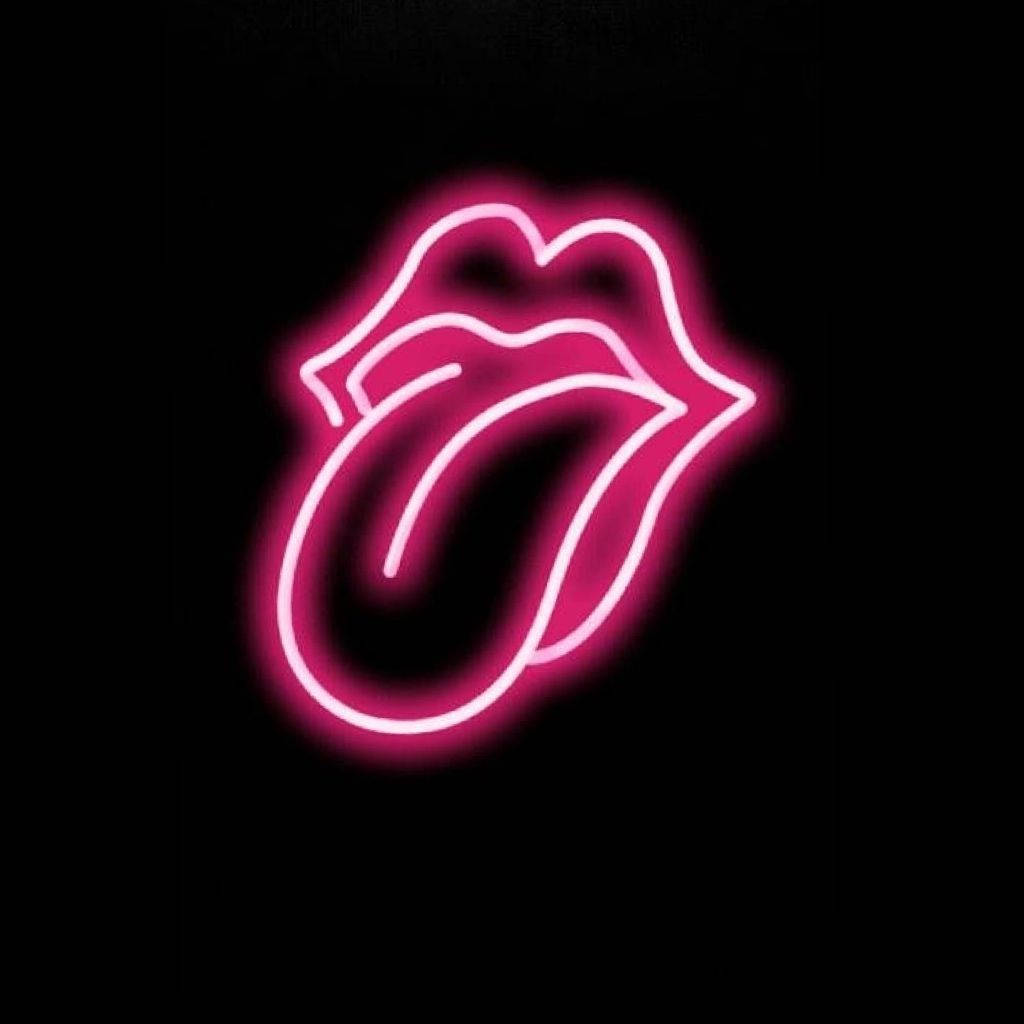 Pink Lips Tongue Out Art Wallpaper