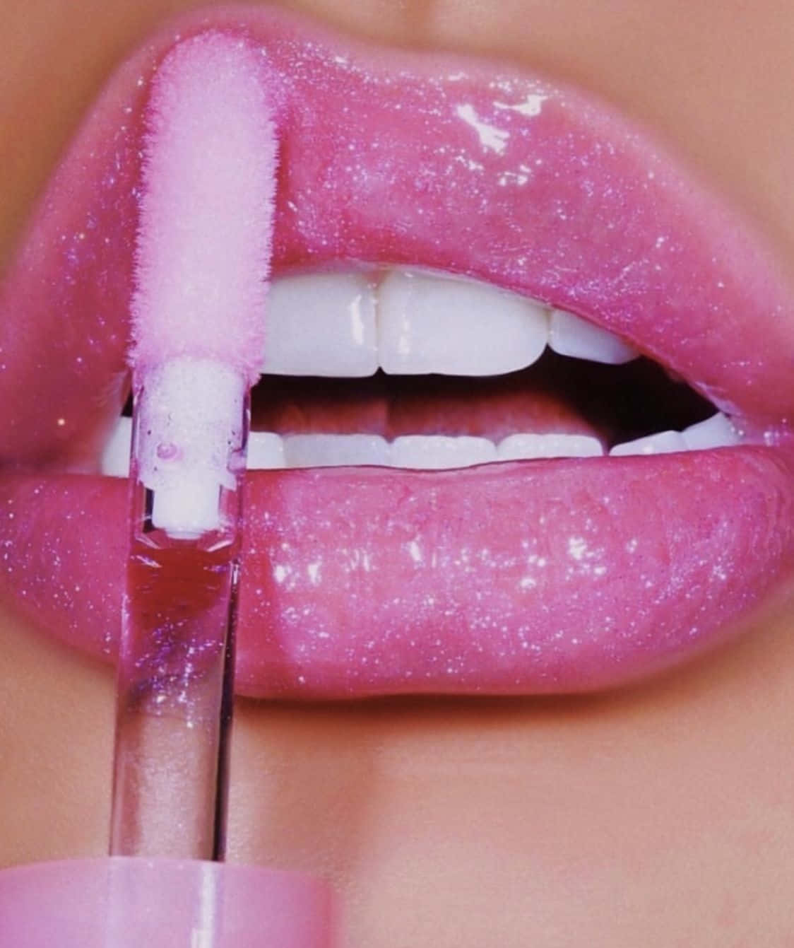 Achieve a stunning look with perfect pink lipstick! Wallpaper