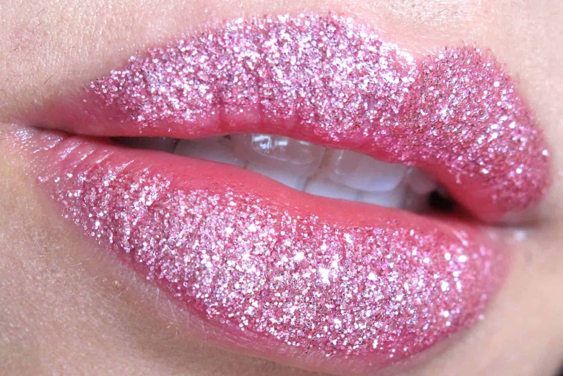 Pink Lipstick on a Shimmering Background Wallpaper