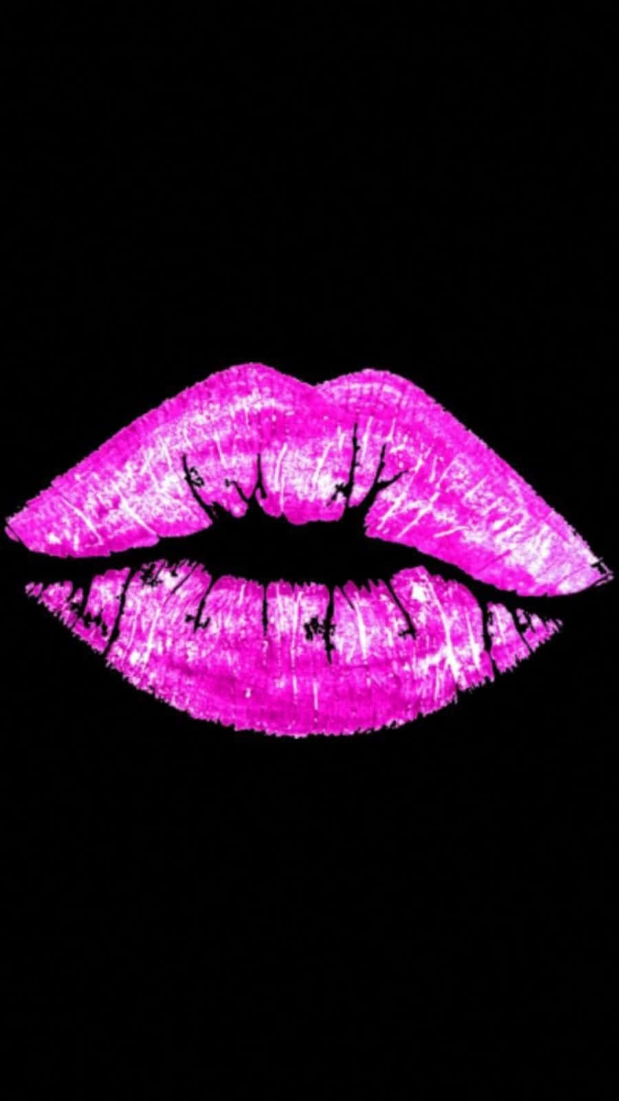 Pink lipstick kiss print set black background isolated close up, red sexy  lips mark makeup collection, neon light female kisses imprint, beauty make  up wallpaper, fashion banner, love & passion symbol Photos |