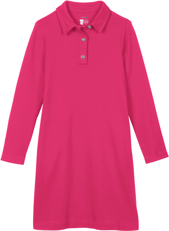 Pink Long Sleeve Polo Shirt PNG