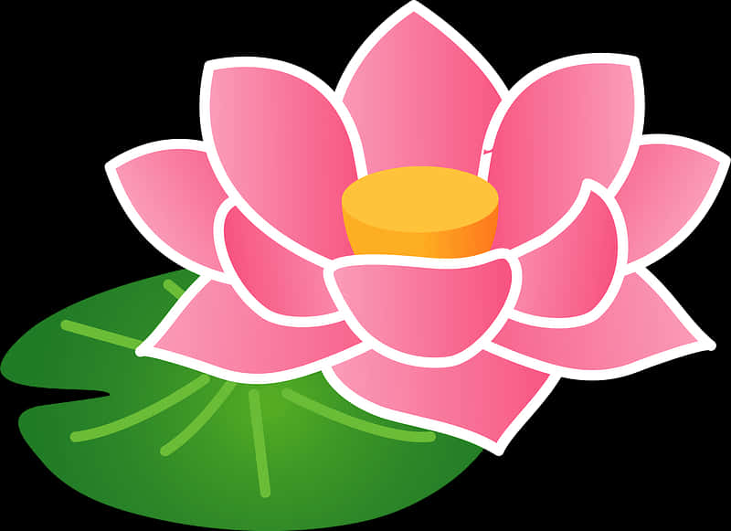 Pink Lotus Flower Vector Illustration PNG