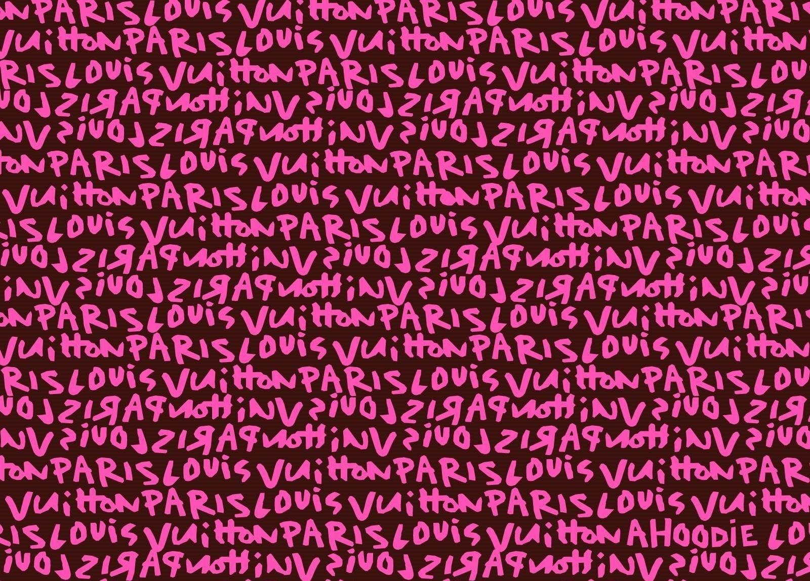 Pink Louis Vuitton Pattern For Brands Background