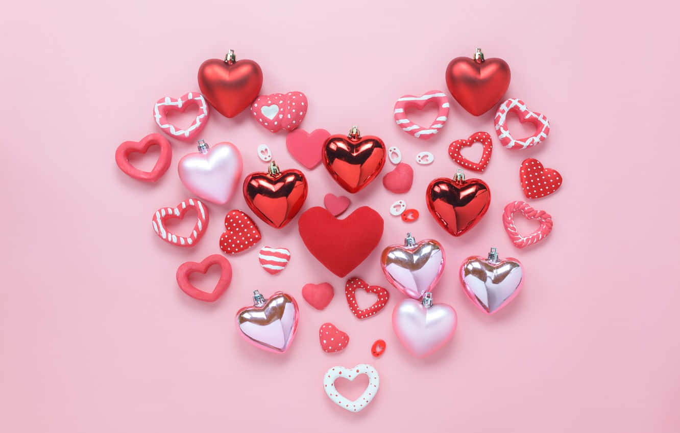 A Blooming Pink Love Heart Wallpaper