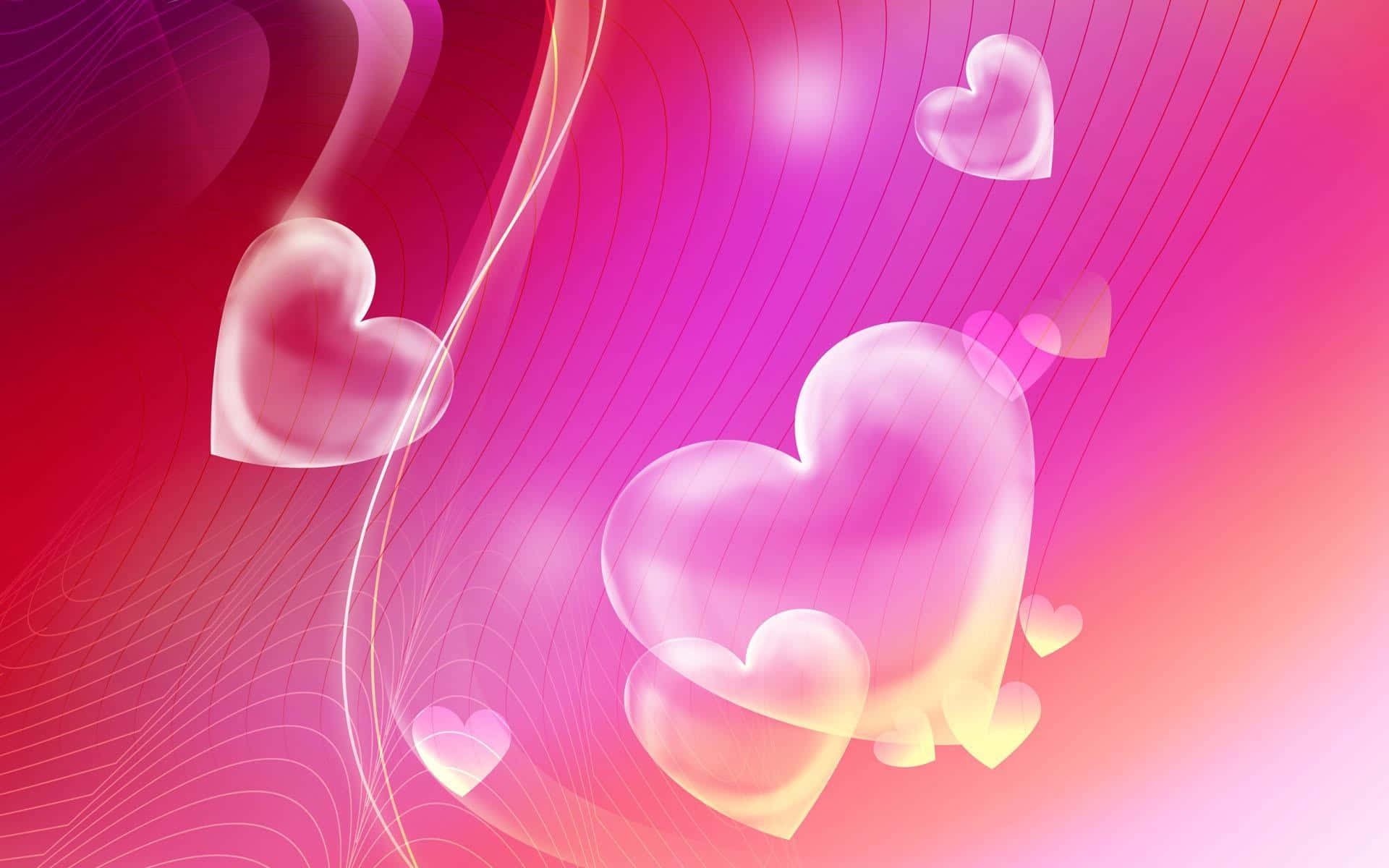 Pink Love - A Romantic Heart in a Fantasy World Wallpaper