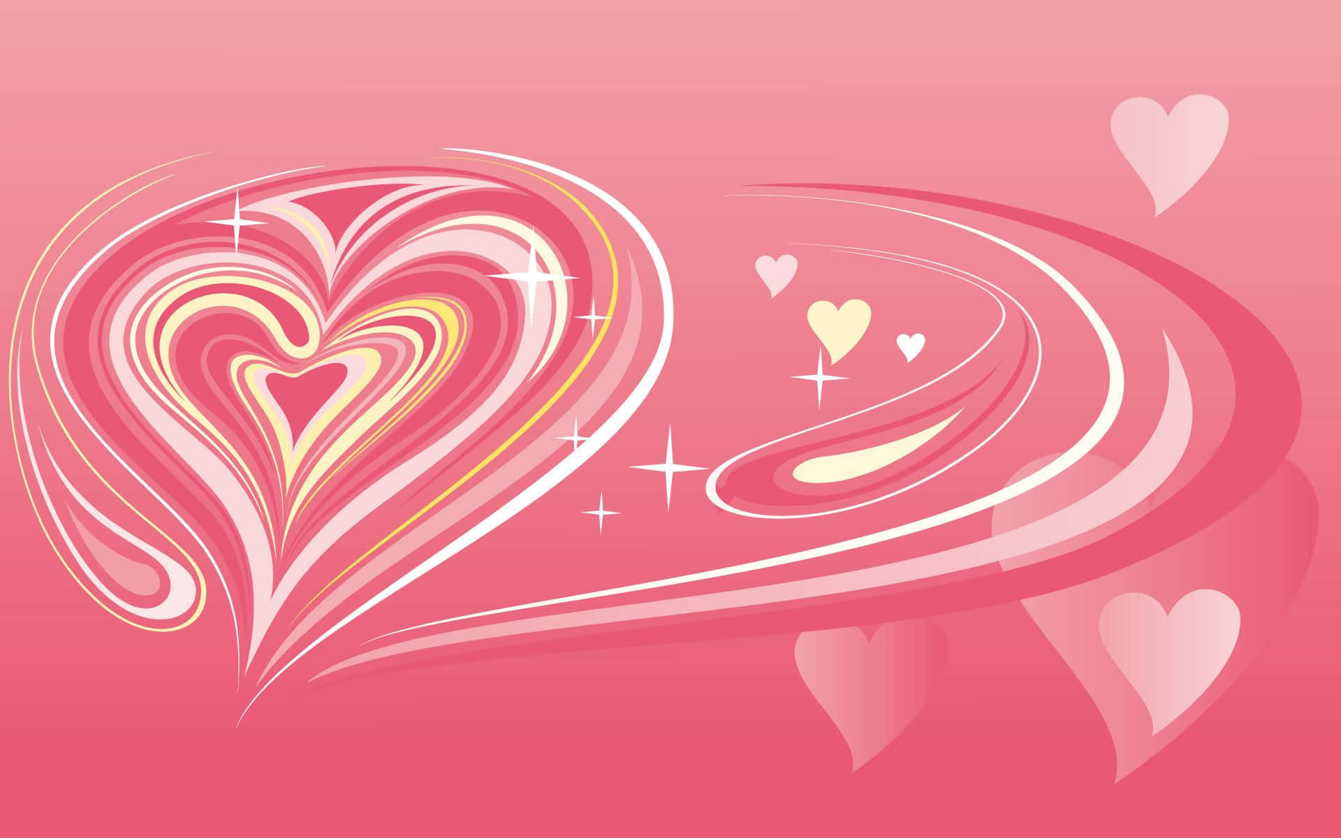 Pink Love, A Romantic Heart-shaped Wallpaper Wallpaper