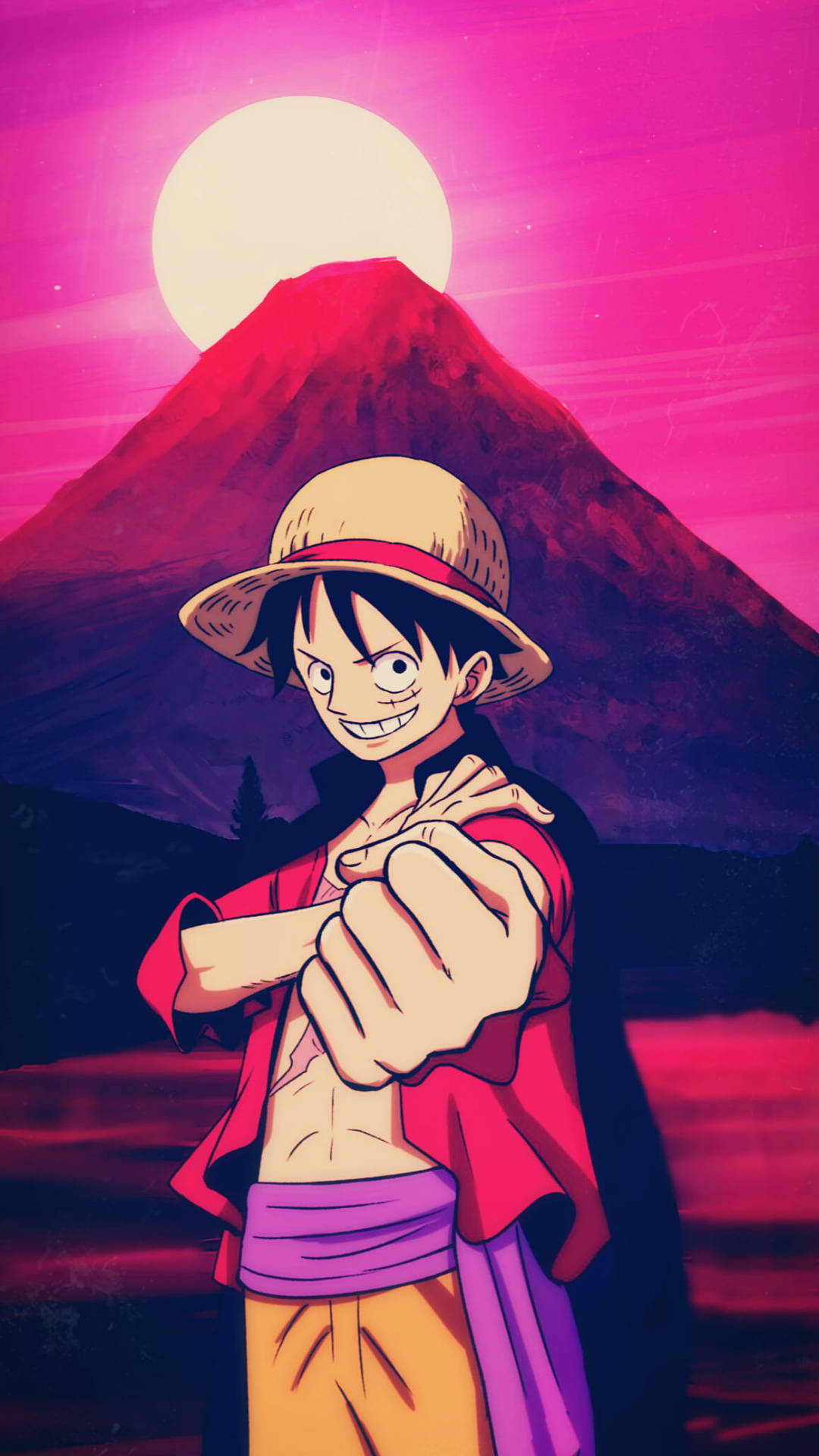 Pink Luffy Aesthetic Background