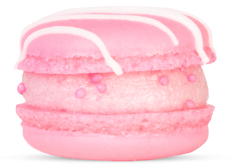 Pink Macaronwith White Drizzle PNG