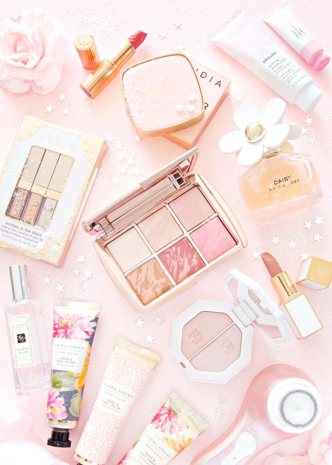 Glamorous Pink Makeup Look Wallpaper