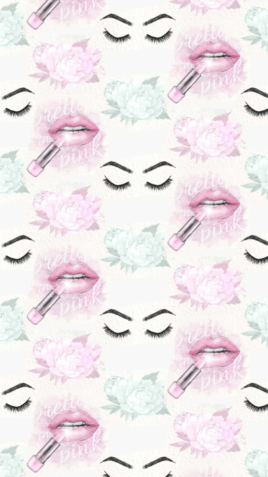 Glamorous Pink Makeup Aesthetic Wallpaper