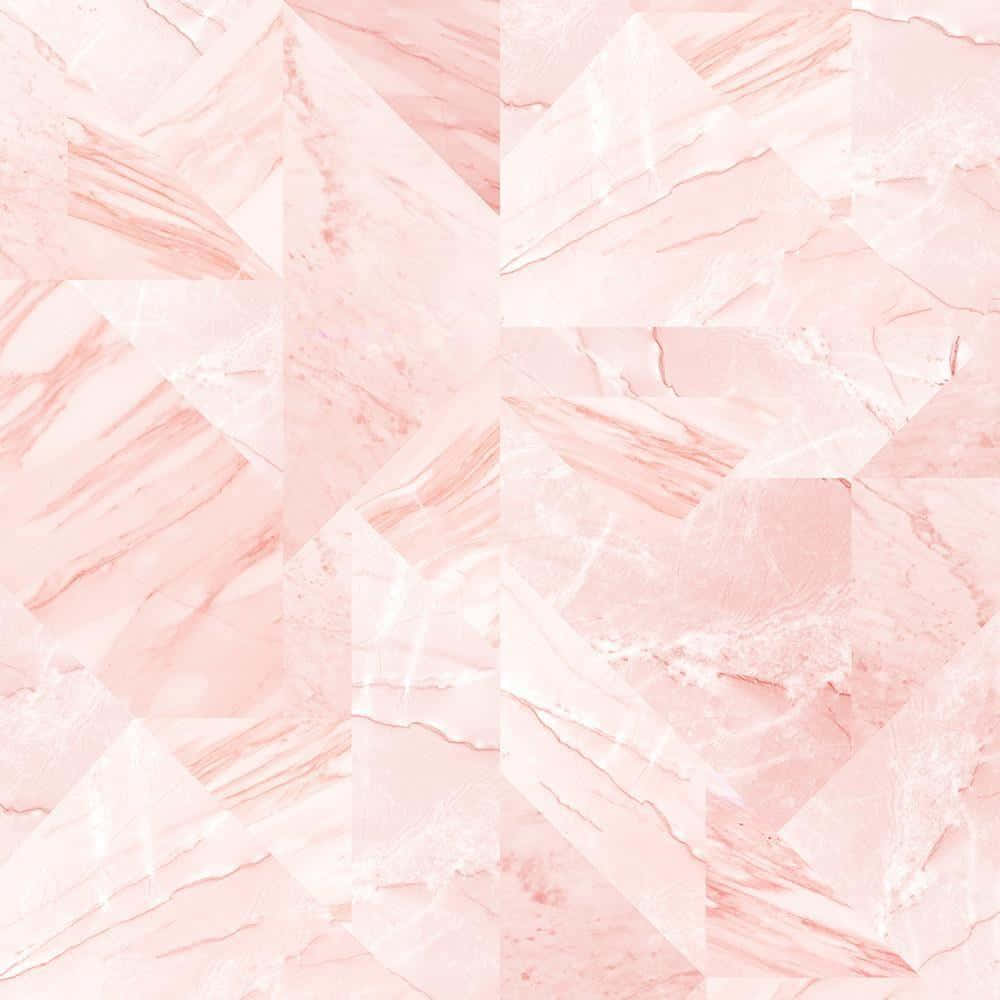 Pink Marble Wallpaper With Geometric Shapes