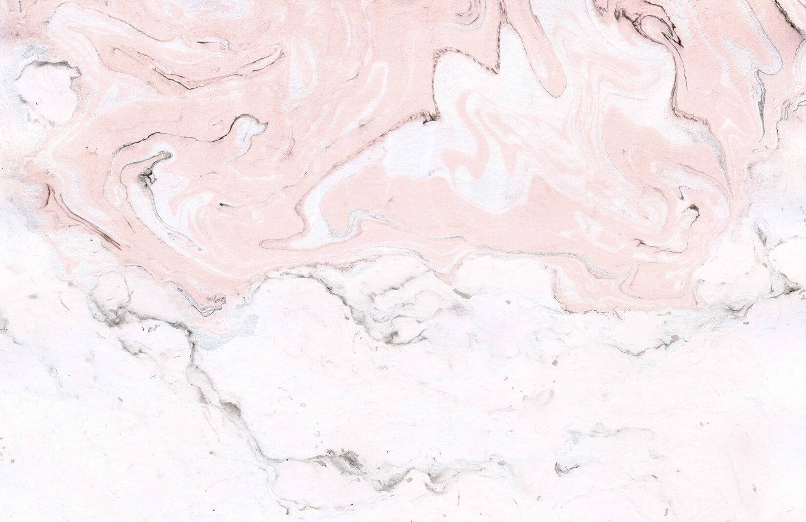 Pink Marmor På Hvidt Mønster Wallpaper
