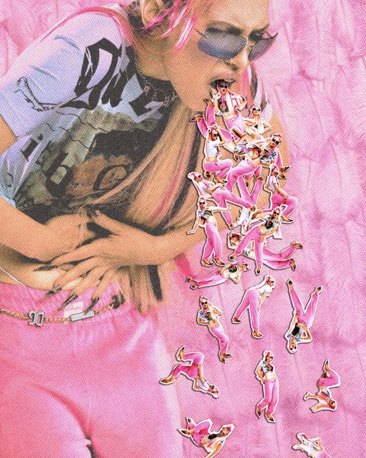 Pink Mc Bling Aesthetic Collage Wallpaper