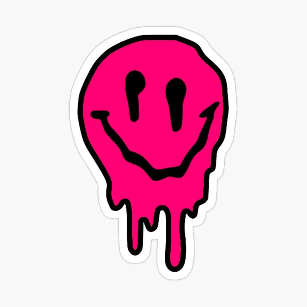 Vibrant and Chic Pink Melting Smiley Face - A Perfect Preppy PFP Wallpaper