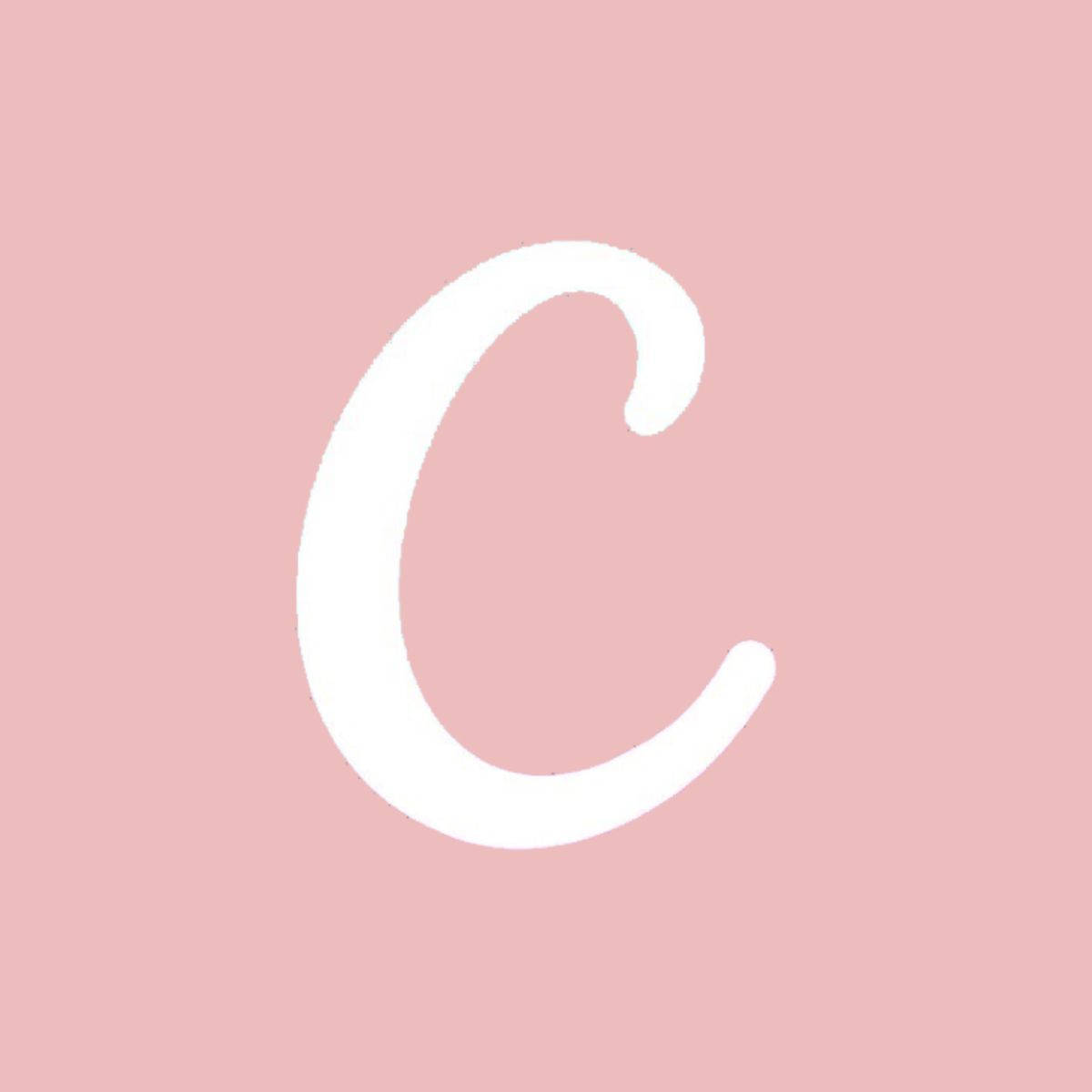Pink Minimalist Letter C