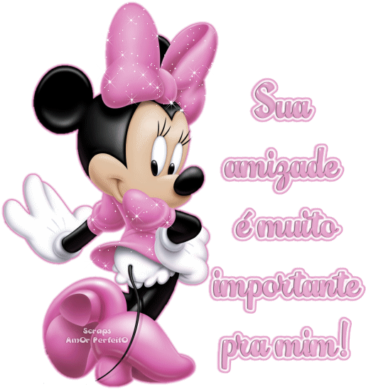 Pink Minnie Mouse Friendship Message PNG