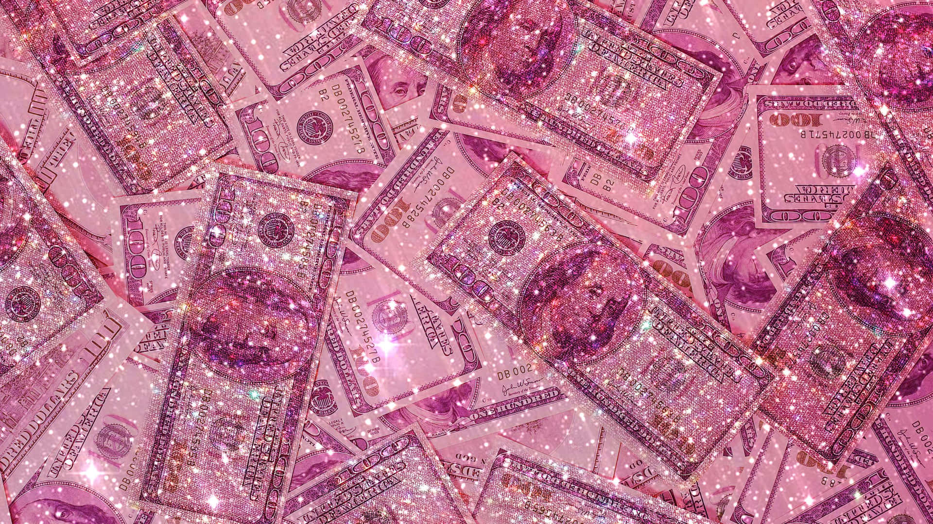 Pink Glitter Money Background Wallpaper