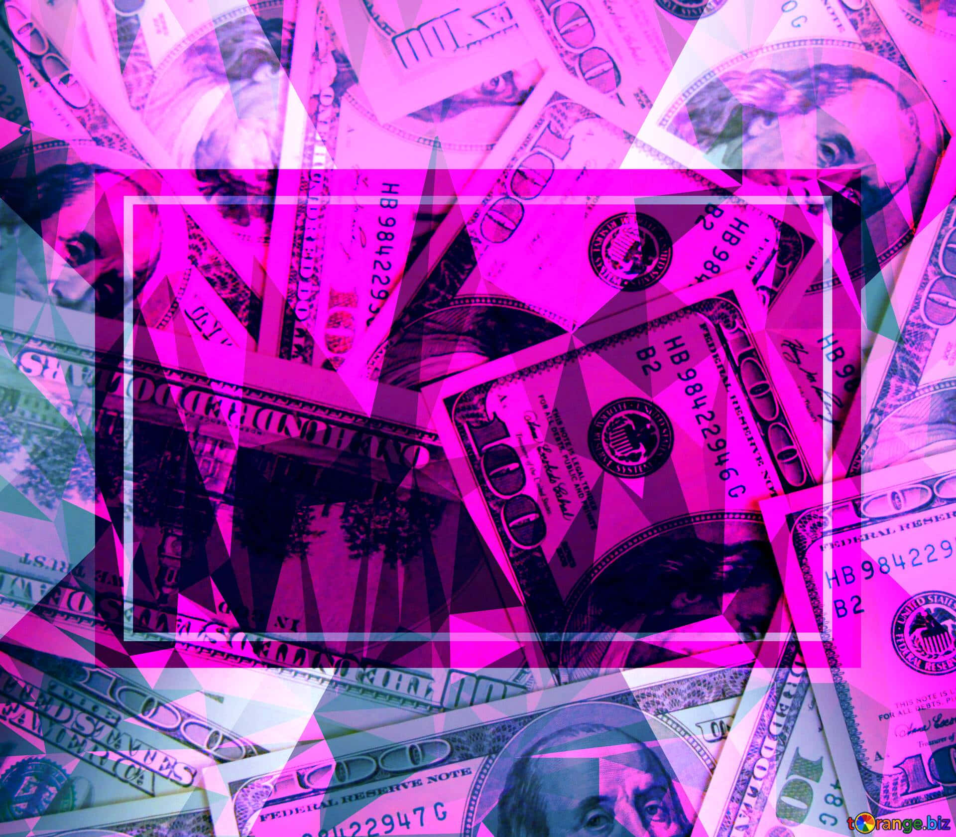A Pink Background With Money In It Wallpaper