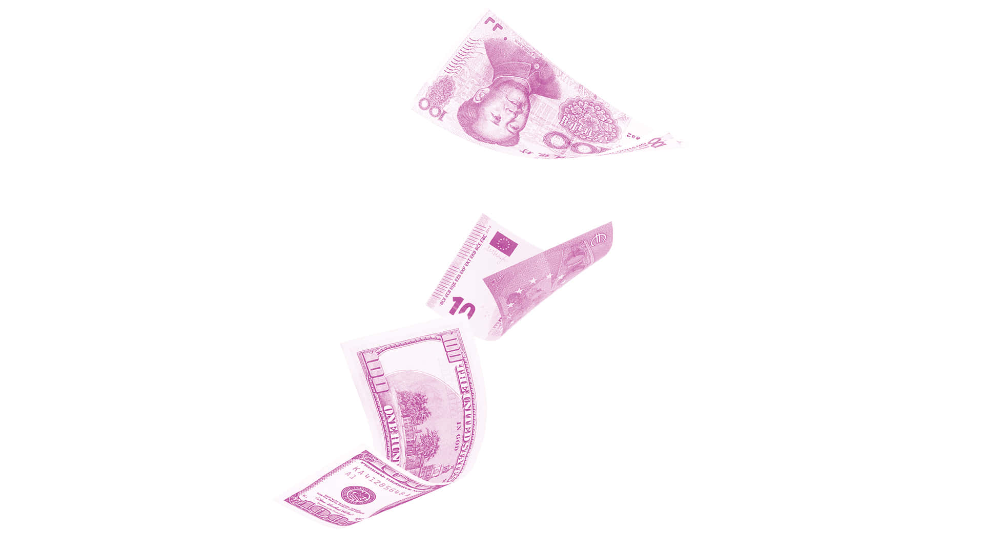 A Pink Dollar Bill Flying In The Air