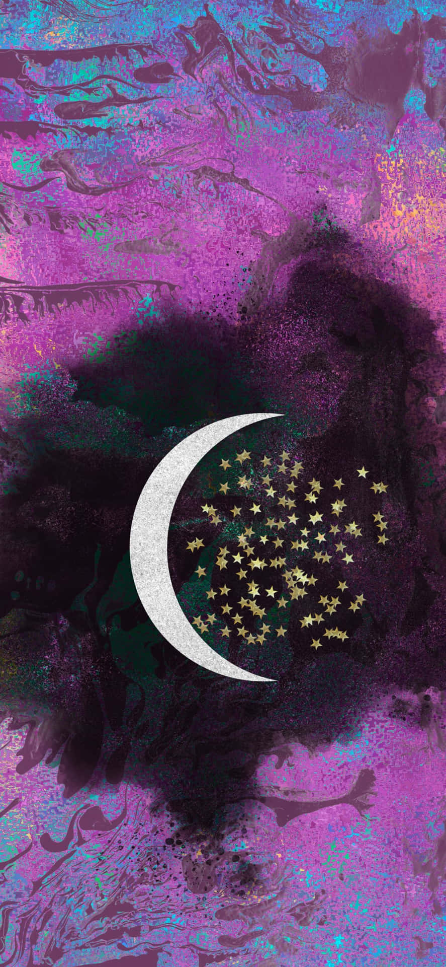 Retratode Una Pintura Abstracta De La Luna Rosa Fondo de pantalla