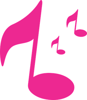 Pink Musical Notes Graphic PNG