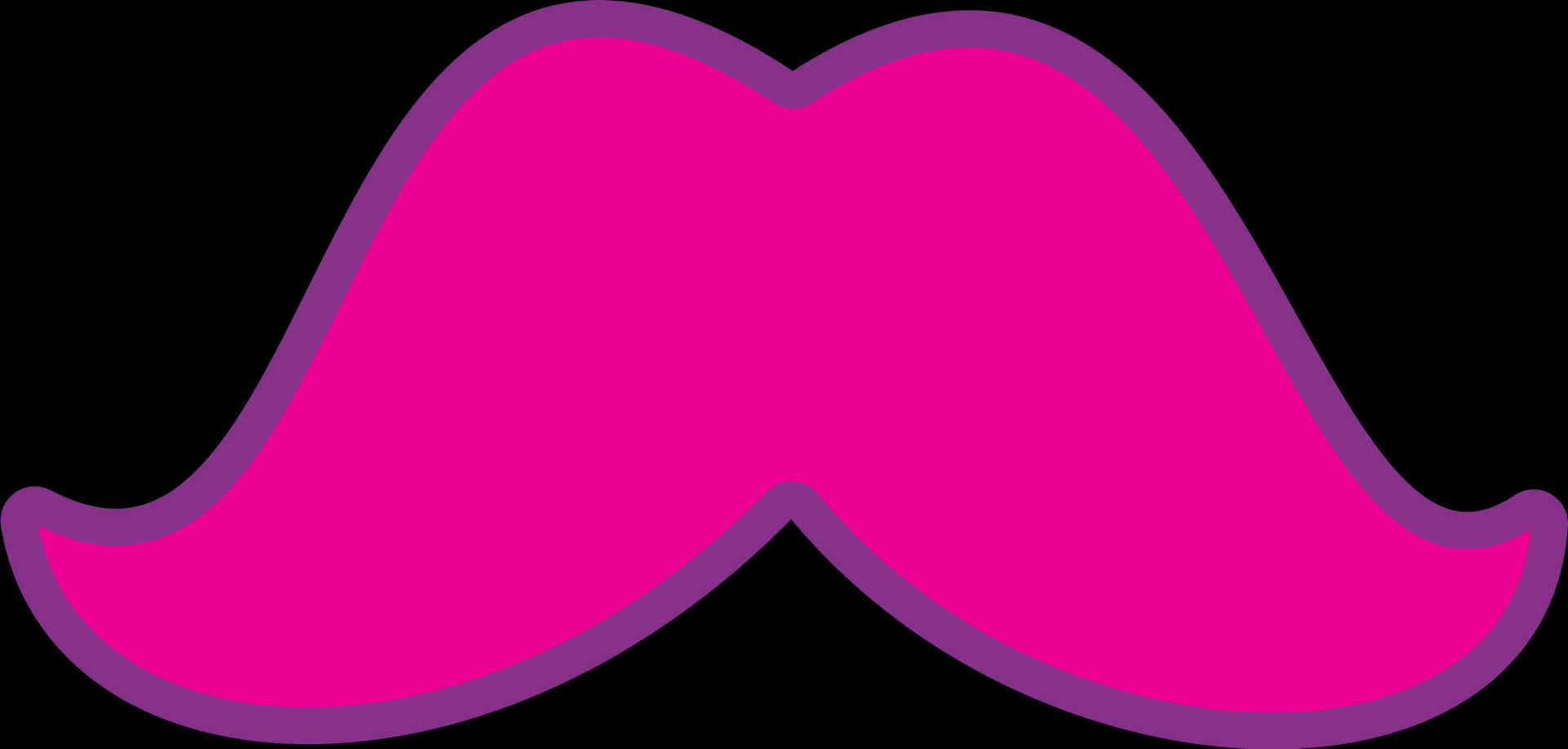 Pink Mustache Icon PNG